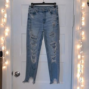 Blue, American Eagle, stretch mom jeans, size 2